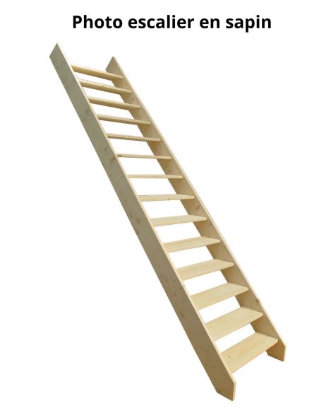 Escalier meunier droit en bois massif – Pente réglable