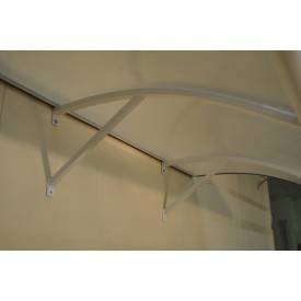 Abfallendes Vordach aus Aluminiumprofilen und Polycarbonatplatte 2