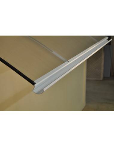 Marquise/auvent plongeante en profilé aluminium et plaque de polycarbonate