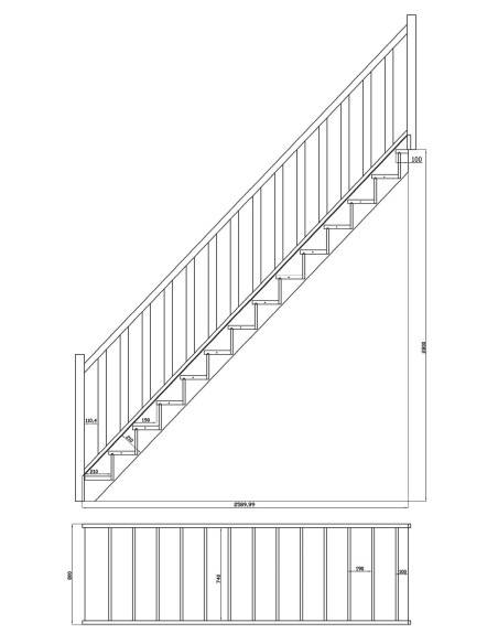 Scala diritta in faggio