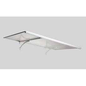 Gerades Vordach aus Aluminiumprofilen und Polycarbonat