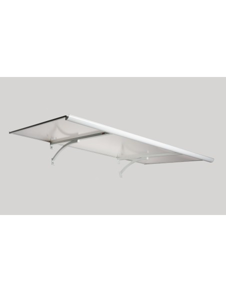 Gerades Vordach aus Aluminiumprofilen und Polycarbonat