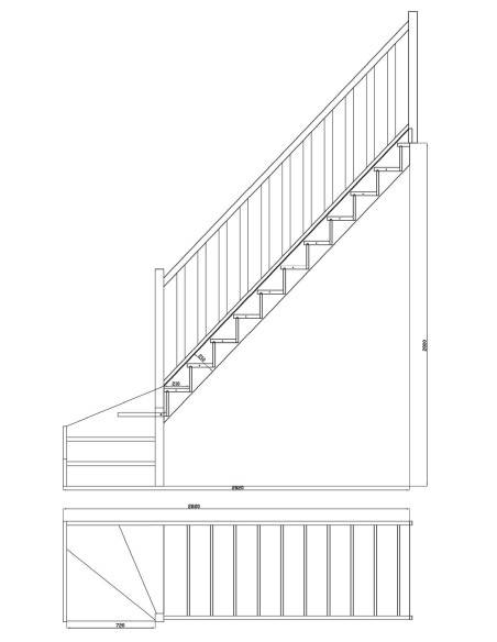 Scala a quarto di giro MOLEDE 280 cm – kit riducibile