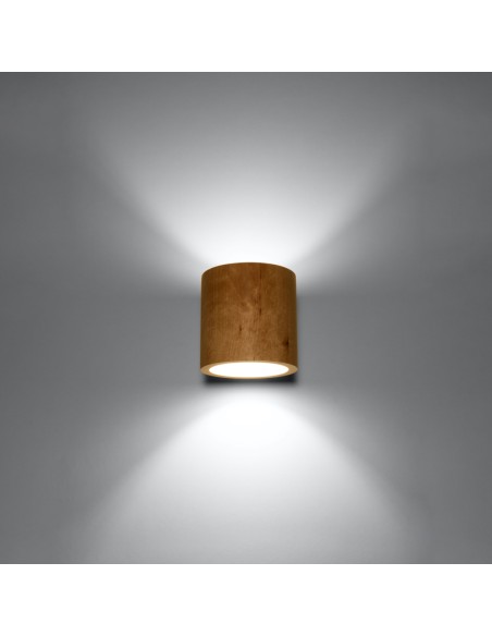 Indoor natural wood spot wall light