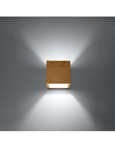 Aplique de pared foco de madera natural interior