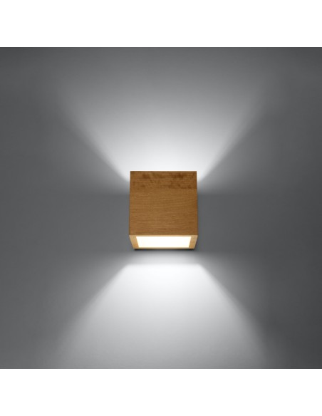 Aplique de pared foco de madera natural interior