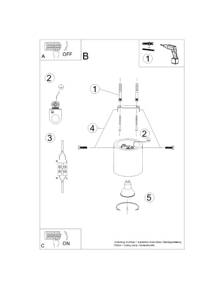 Plafoniera spot legno naturale per interni