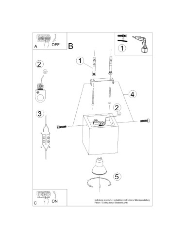 Indoor natural wood spot ceiling light