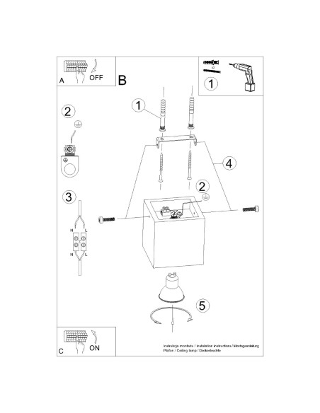 Plafoniera spot legno naturale per interni