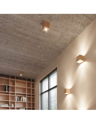 Indoor natural wood spot ceiling light
