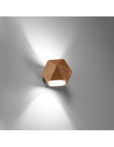 Indoor natural wood spot wall light