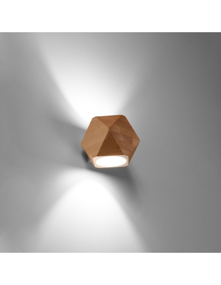 Indoor natural wood spot wall light