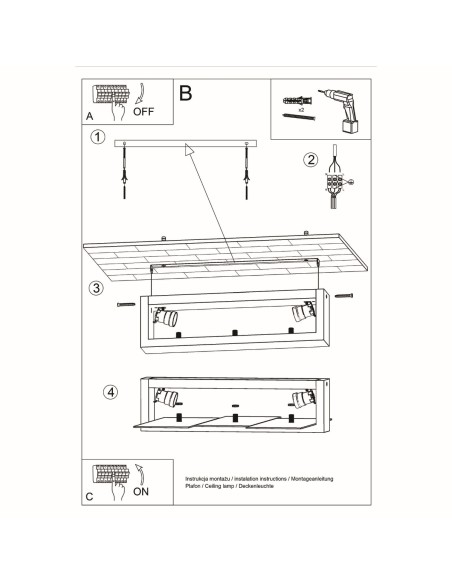 Plafoniera spot legno per interni