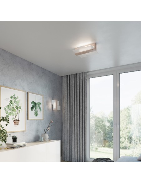 Faretto da soffitto in legno naturale per interni