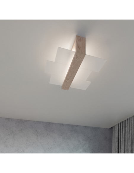 Indoor natural wood spot ceiling light