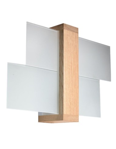 Indoor natural wood spot wall light