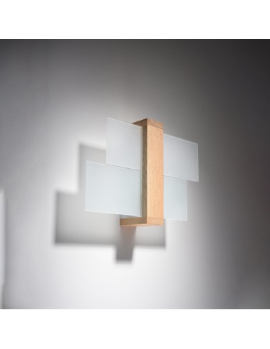 Indoor natural wood spot wall light