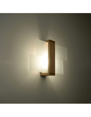 Aplique de pared foco madera natural interior