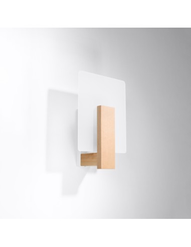 Applique da parete faretto in legno naturale per interni