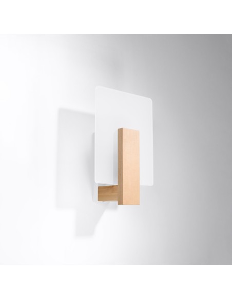Aplique de pared foco madera natural interior