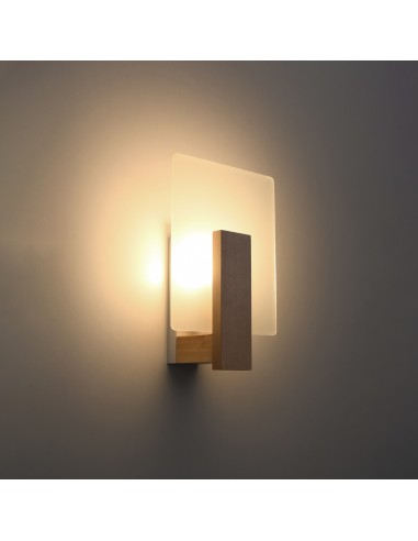 Indoor natural wood spot wall light