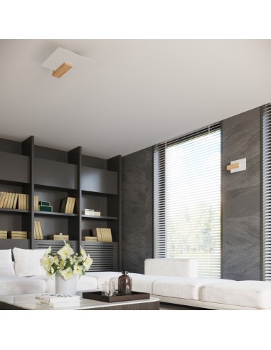 Aplique de pared foco madera natural interior