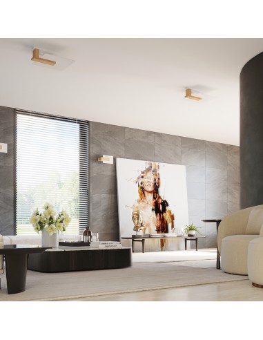 Plafón foco madera natural interior