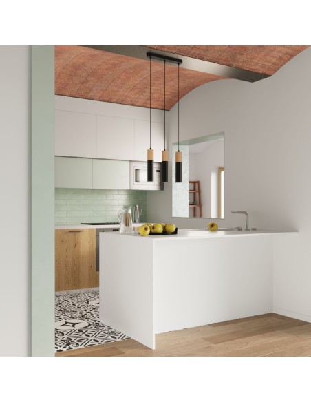 Indoor wood table lamp