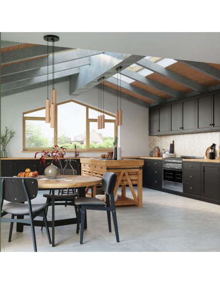 Wood interior table lamp light fixture