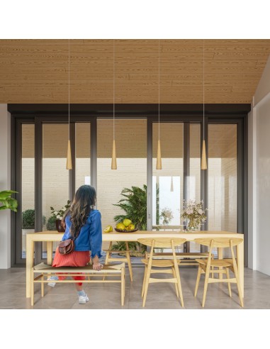 Lámpara de mesa luminaria madera natural interior