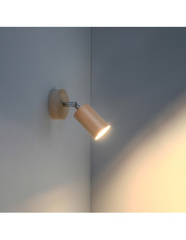 Aplique de pared foco madera natural interior