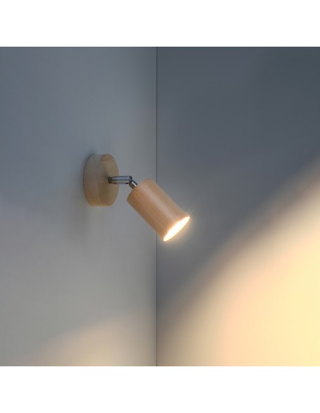 Natural wood interior wall spot light