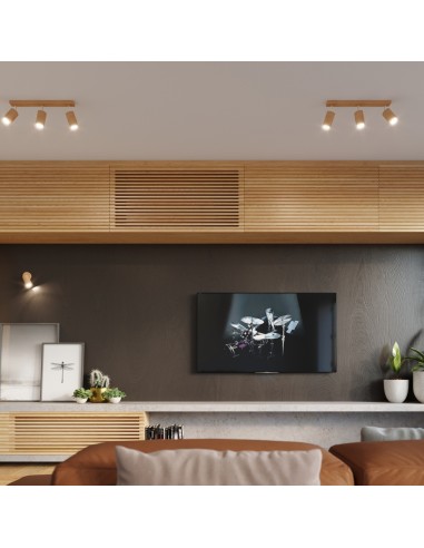 Natural wood interior wall spot light