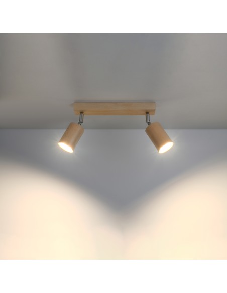Plafoniera spot legno naturale interno