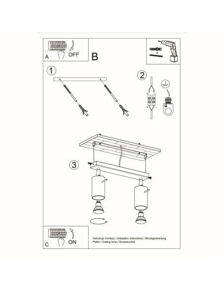 Plafoniera spot legno naturale interno