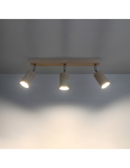Plafoniera spot legno naturale interno