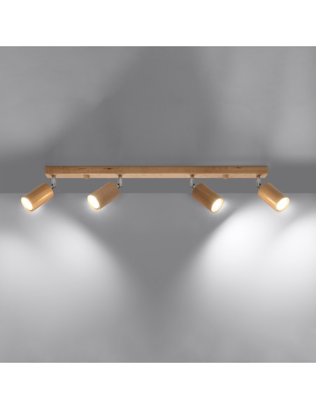 Natural wood interior ceiling spot light