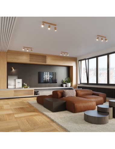 Plafoniera spot legno naturale da interno