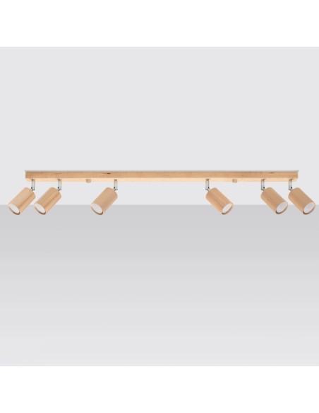 Deckenstrahler aus naturbelassenem Holz für Innenräume