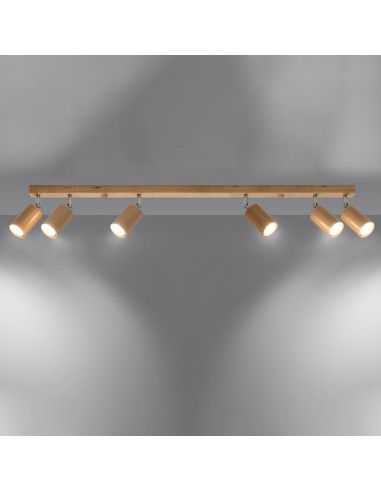 Plafoniera spot legno naturale da interno