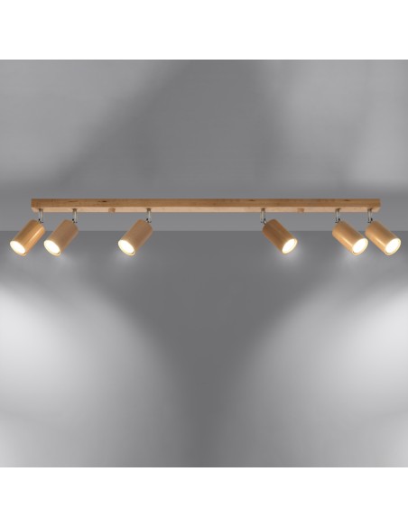 Plafoniera spot legno naturale da interno