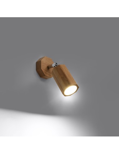 Indoor oak spot wall light