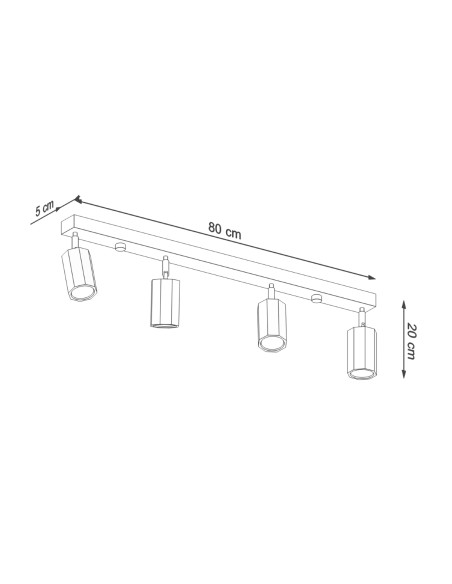 Indoor oak spot ceiling light