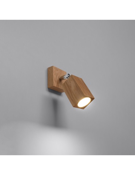 Indoor oak spot wall light
