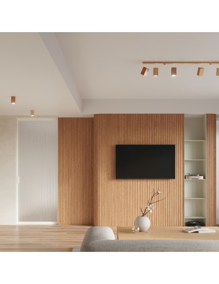 Indoor oak spot wall light