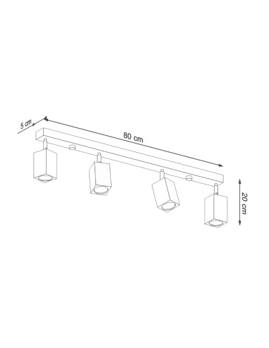 Indoor oak spot ceiling light