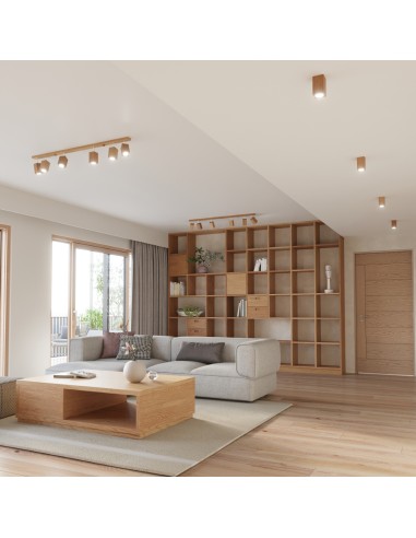 Plafón foco roble interior