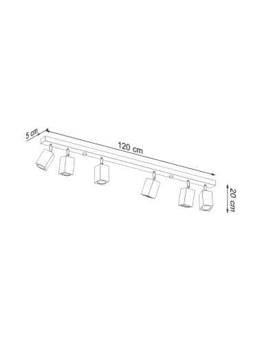 Indoor oak spot ceiling light