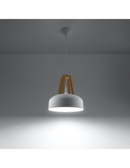 Indoor natural wood table lamp