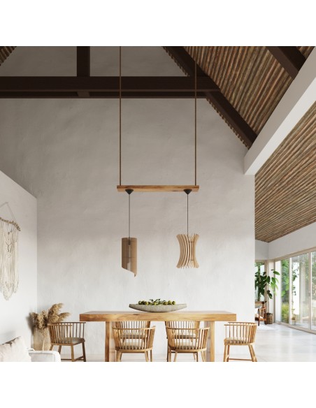 Lámpara de mesa luminaria madera interior